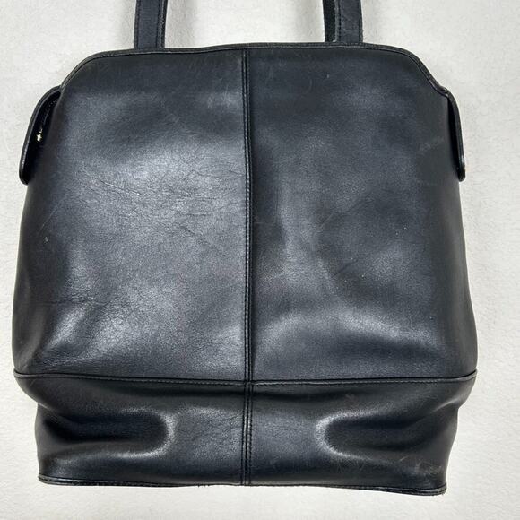 Etienne Algner Black leather shoulder bag Bohemian Hippie Grunge Hobo Basic - Picture 4 of 13